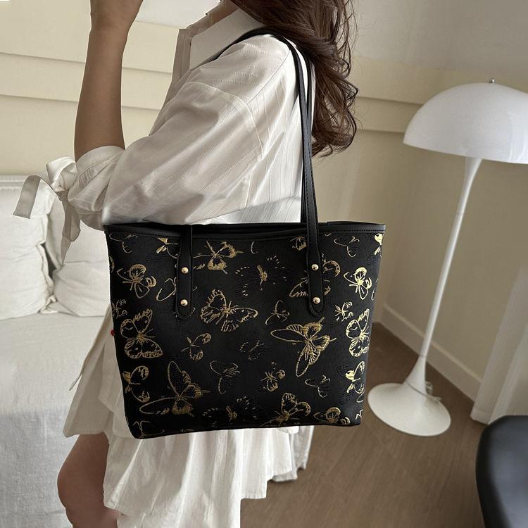 Commuter Bag for Women, Large Capacity 2024 New Fashionable Butterfly Versatile Shoulder Bag, Casual Class Commuting Tote Bag