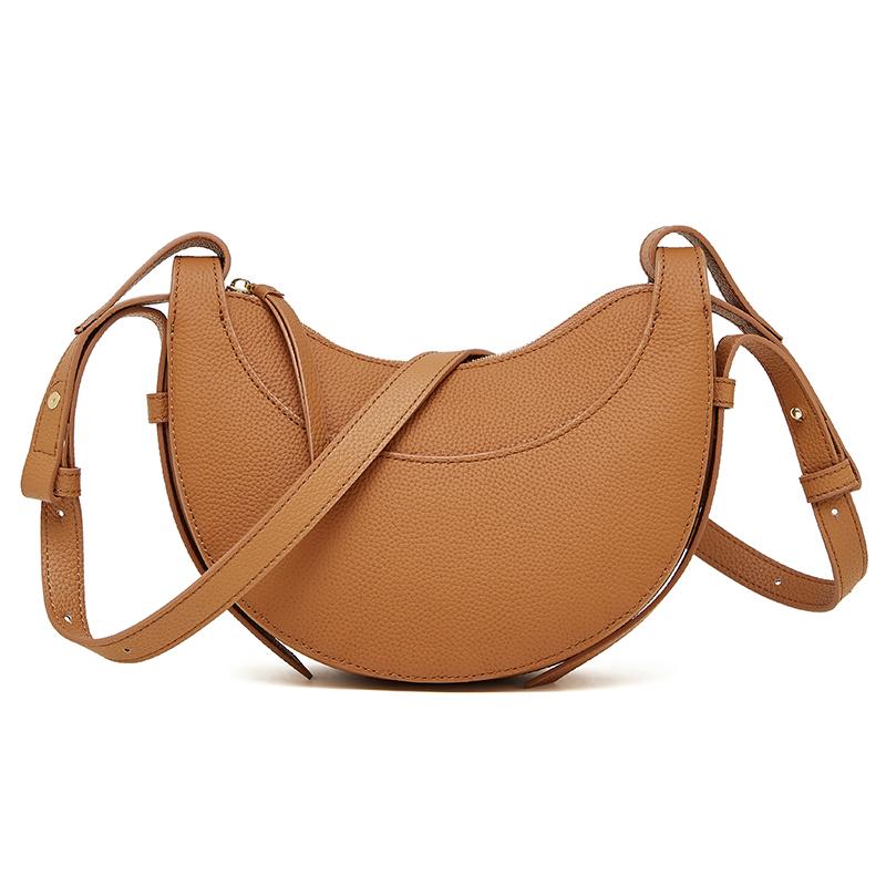 

Genuine Leather Women s Bag Luxury Designer Crescent Shoulder Bag Women Cowhide Half Moon Crossbody Bags