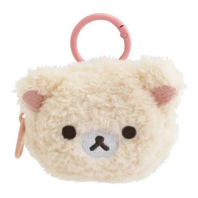 San-x Rilakkuma Fluffy Plush Coin Purse Earphone Pouch Kawaii Japanese Keychain Mini Wallet Cute Small For Girls Anime Lovers