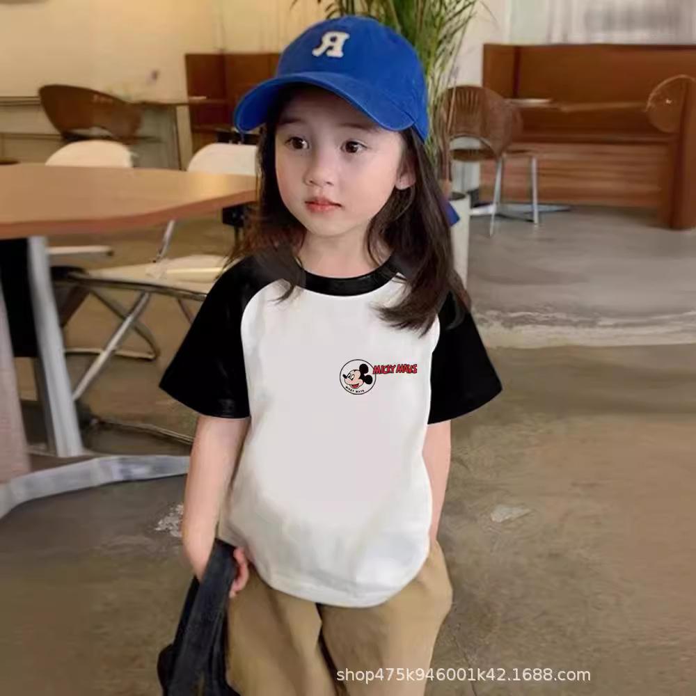 Kids Cotton Cartoon Short Sleeve T Shirt Summer Loose Thin Unisex Children Half Sleeve Top