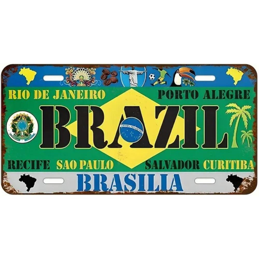 Souvenir Number for the Car , Car Number Plate for Interior Decoration, Metal, 15x30 Cm