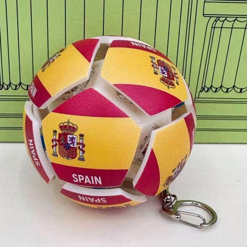 Soccer Ball Keychain Fidget Toy Portable Stress Relief Pendant Multi Team Souvenir Gift Box Decompression Toy For Football Fans