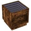 Vidaxl Stolik Nocny Z Led Infinity, Przydymiony Dąb, 50X50X50 Cm