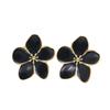 Vintage Gold Flower Five-Petal Stainless Steel Stud Earrings