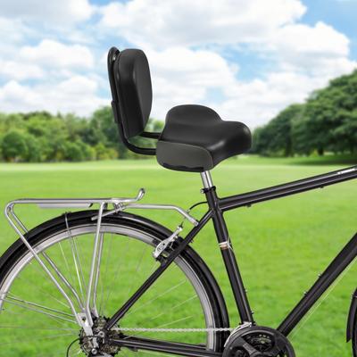 Extrem breiter Fahrradsitz mit Rückenlehne und komfortablem ergonomischem Design, verstellbare Höhe, Ledersattelpolster für E-Bike, Dreirad