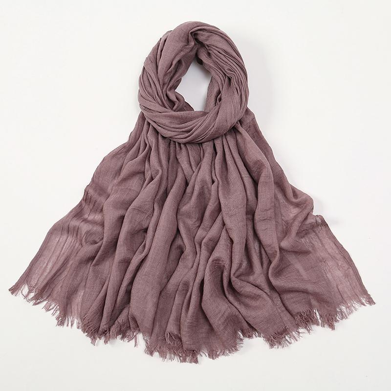 Large Size Cotton Feeling Scarf Women Plain Foulard Femme Luxury Hijab Long Bandana Evening Party Dress Shawls and Wraps