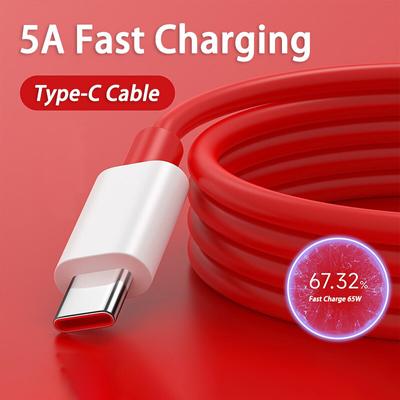 65W 5A Schnelllade-USB-C-Kabel für OnePlus 9 9R N10 CE Warp Charge 10 Pro 9RT 8 7Pro 7t 7 T 6t Supervooc Typ-C-Kabel