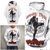 Kickboxing Muay Thai Boxe MMA UFC Veste Sweats à Capuche Sweat-shirt Costume Manches Longues Unisexe Homme Femme Survêtements Entraînement Imprimé Entraînement