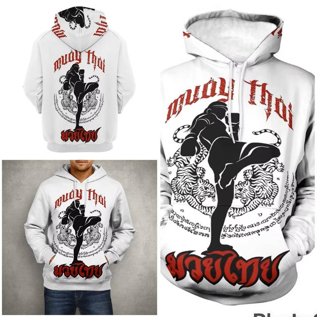 Kickboxing Muay Thai Boxe MMA UFC Veste Sweats à Capuche Sweat-shirt Costume Manches Longues Unisexe Homme Femme Survêtements Entraînement Imprimé Entraînement