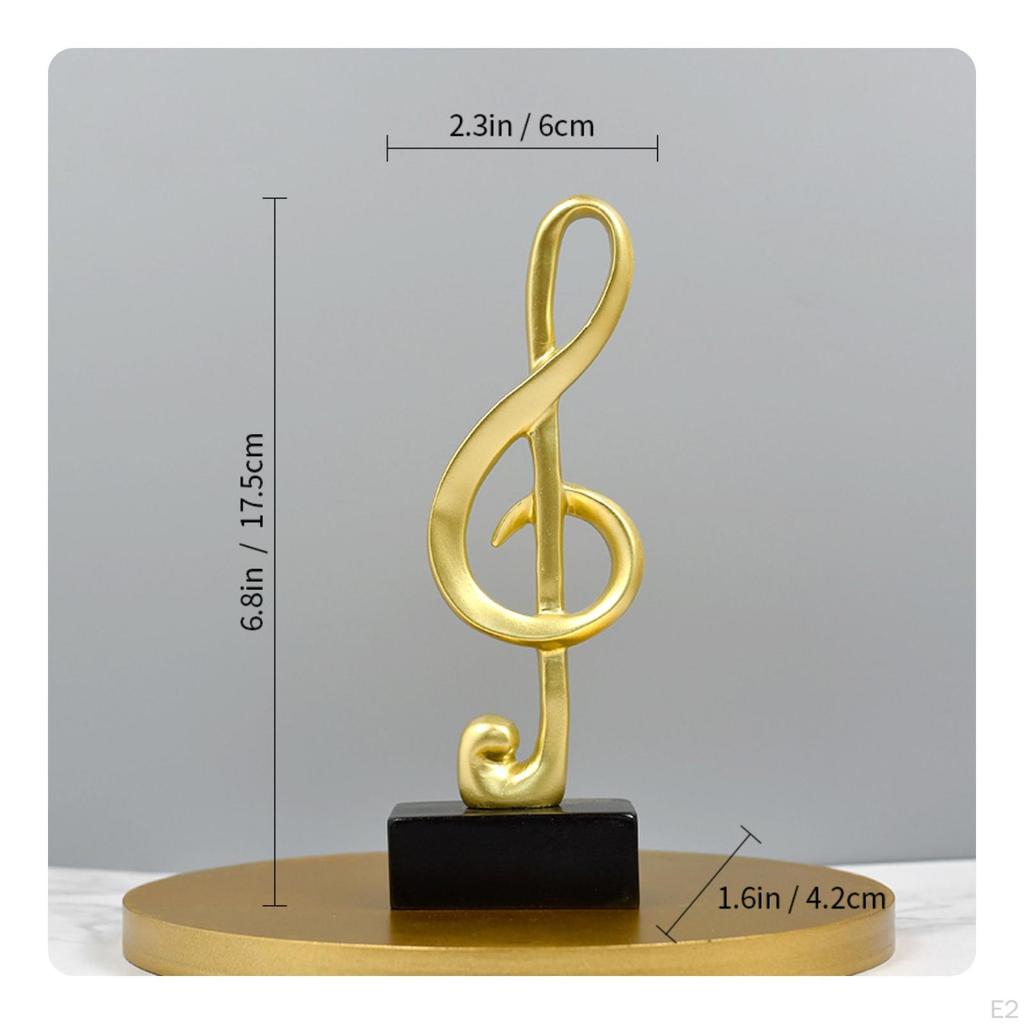 Music Note Figurine Dark Foundation Ornament Lustrous Look Tabletop for Desktop,