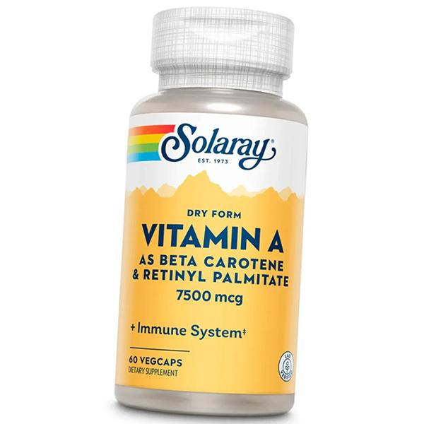 

Вітамін А, Dry Vitamin A 25000, Solaray 60вегкапс (36411043) 60vcaps