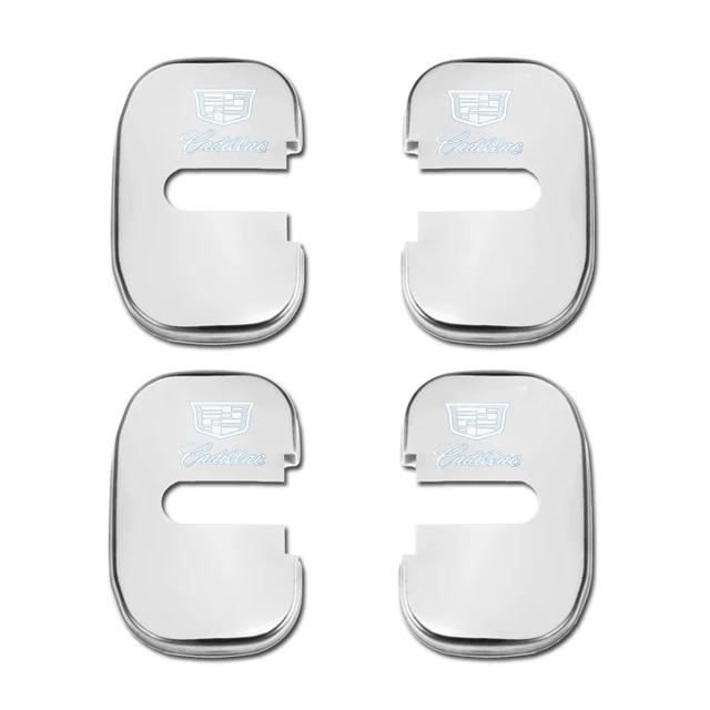 

4pcs Stainless Steel Car Door Lock Case Cover Protection Stickers for Cadillac CTS Escalade ATS CT5 Emblem Exterior Accessories