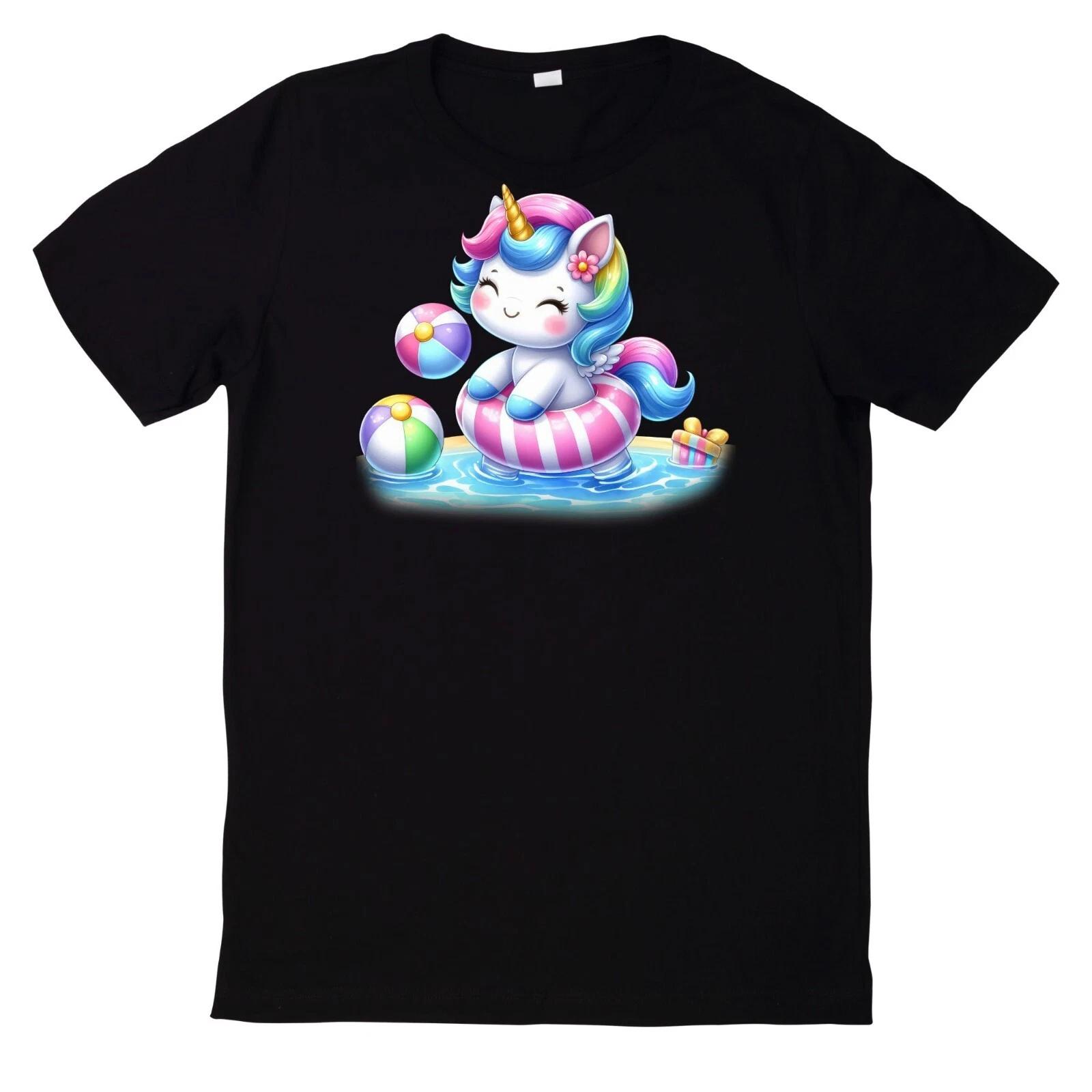 T-Shirt Lustiges Einhorn Poolparty XL