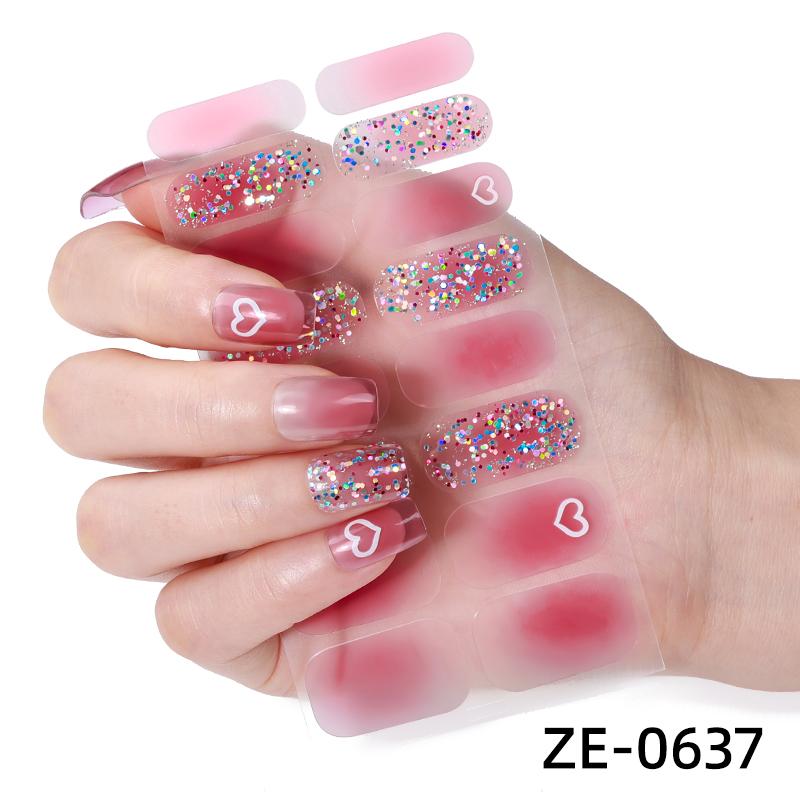 16Tips Full Cover Nail Sticker Colorful Polka Dot Nail Polish Strips Long-Lasting Self Adhesive Nail Art DIY Manicure Decoration