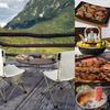 Portable Folding Stove Table, Camping Round Tea Table, For Barbecue Outdoor Picnics