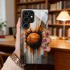 Funda de Cristal Templado Premium para Teléfono para Serie Galaxy S26 / S21 / S22 / S23 / S24 / S25 FE / Ultra / Plus. Explosión de Baloncesto.