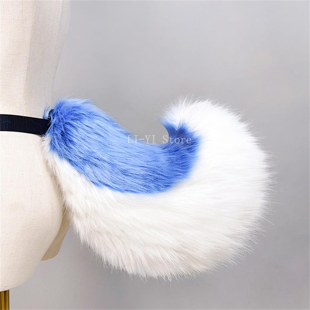 40cm Lockiger Hundeschwanz mit verstellbarem Gürtel, Flauschiger Plüsch-Felliger Schwanz für Cosplay, Tierkostüm-Requisite für Anime-Convention