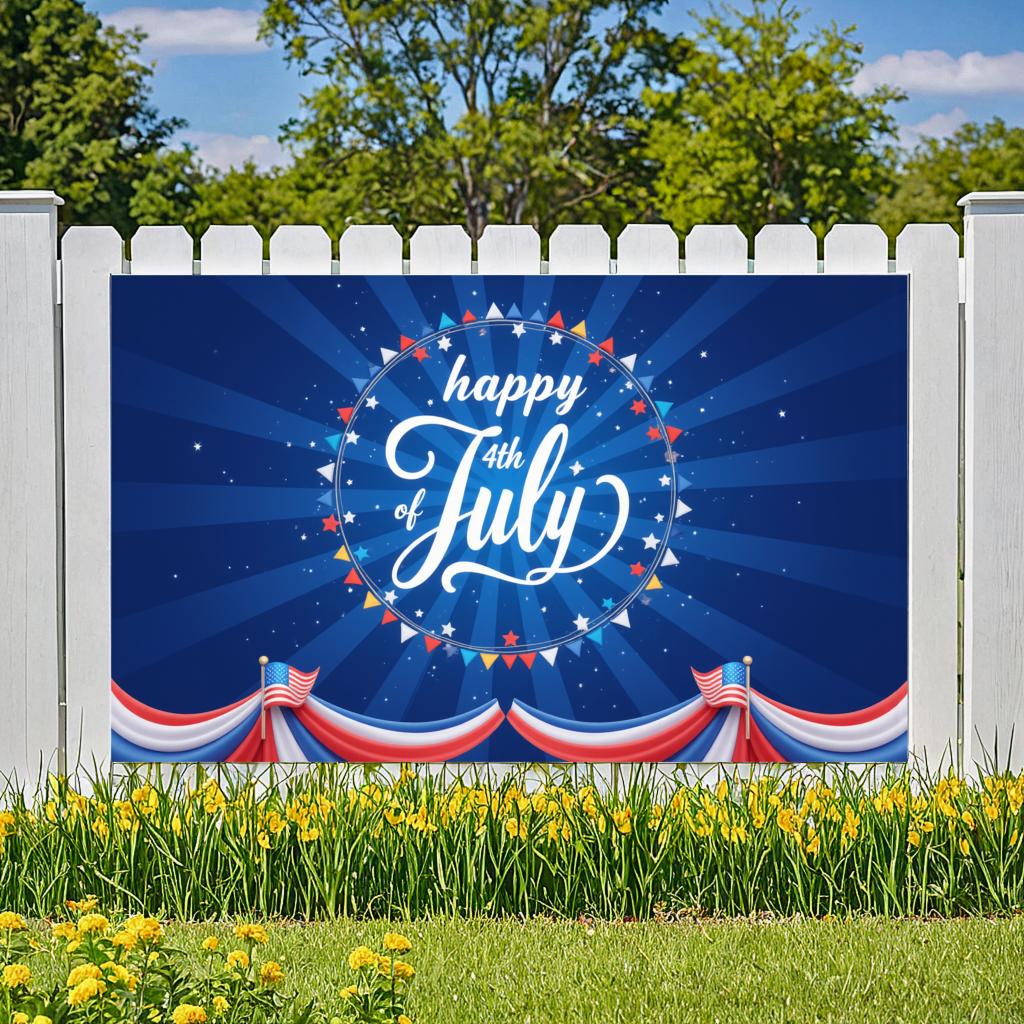 Flag Design American Flag Decor Star Patterns Independence Day Banner Vibrant Colors Decorative Bunting Party Banner