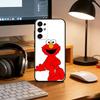 Cut Cartoon E-Elmo Phone Case Black Silicone Soft For Samsung S25,S24,S21,S22,S23,S30,Ultra,S20,Plus,Fe,Lite