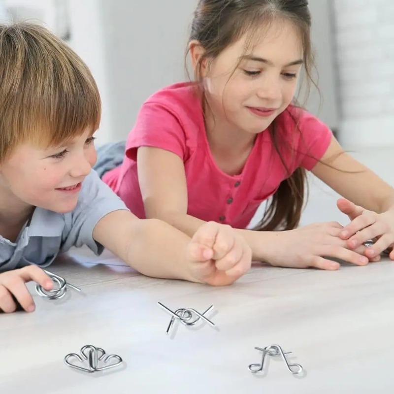 Metal Wire Mind Brain Teaser Puzzles Metal Montessori Puzzle Toys Children Adults Interactive Reliever Educational Toy