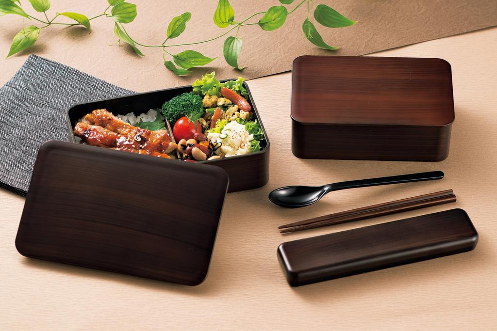Tatsumiya Lacquered Lunch Tochigi Wood 800mm x 30469mm Wood-Grain Box, Single-Tier, Grain,