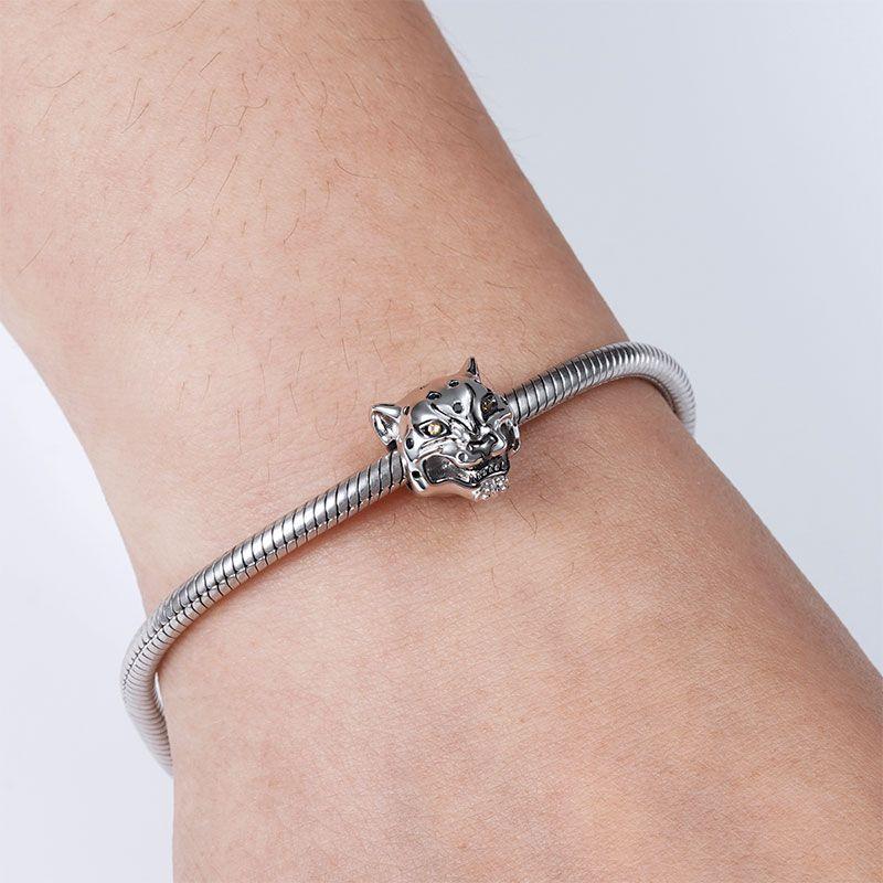 925 Silver Pet Charm Pendant Penguin Monkey Lion Paw Print DIY Bracelet Jewelry Gift for Women Fashion