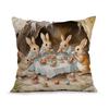 Easter Spring Bunny Cushions Pillowcase Polyester Cushion Cover Throw Pillow Pillowcover Home Car Sofa Decor