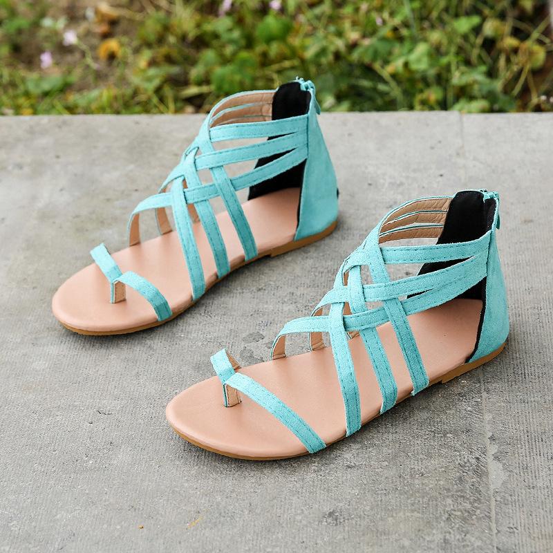 Summer wish large size flat sandals women's leopard print hollow women's sandals