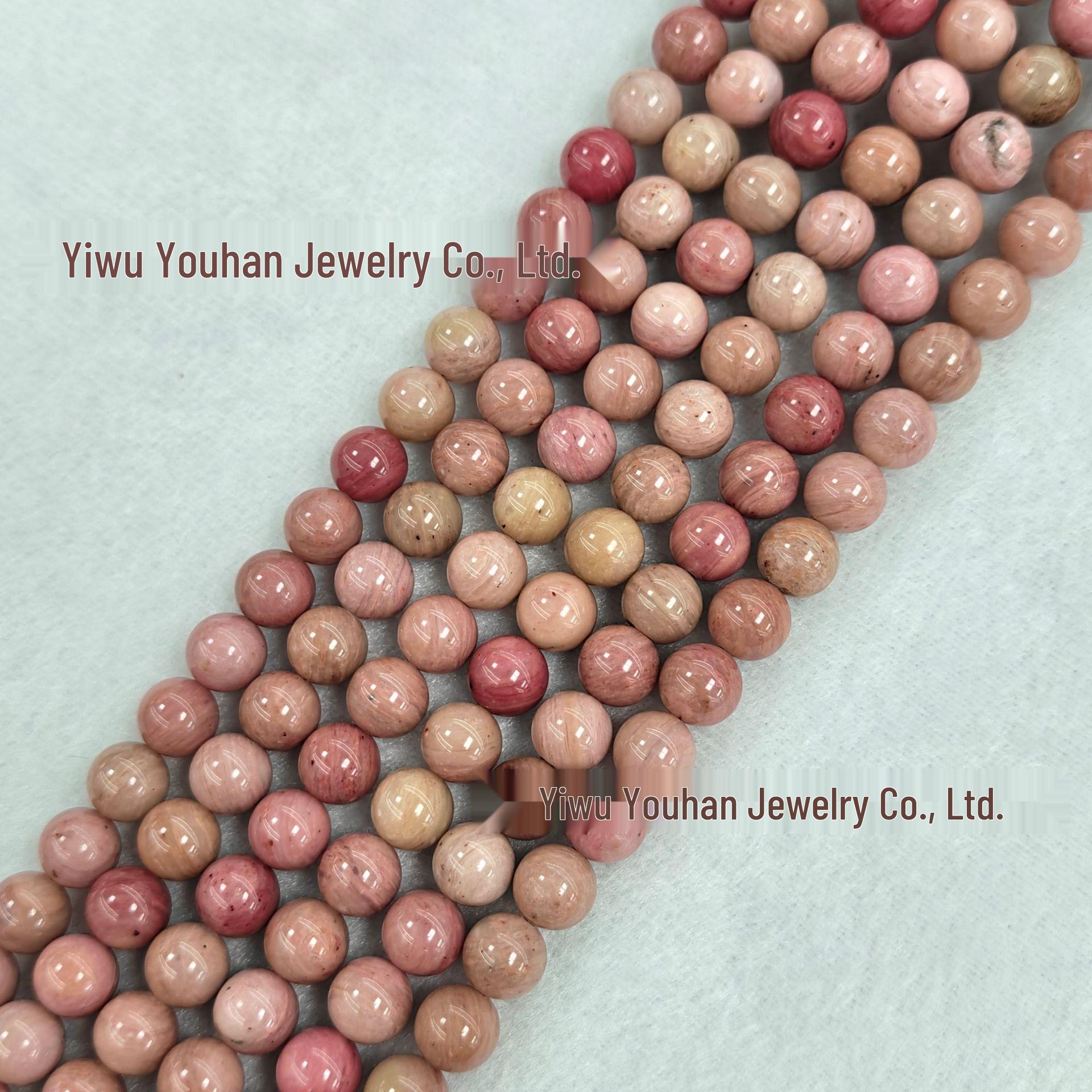 Natural Red Wood Grain Round Beads - Handmade 5A Quality for DIY Bracelets & Necklaces 4mm, 90 beads