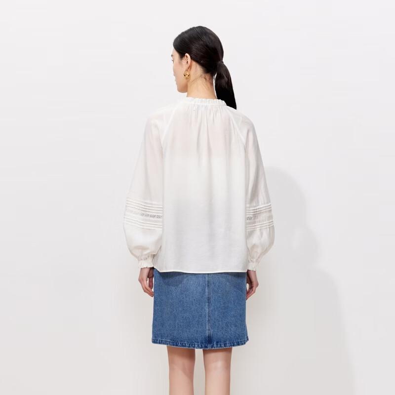 VEROMODA Lace Patchwork Lantern Sleeve Blouse