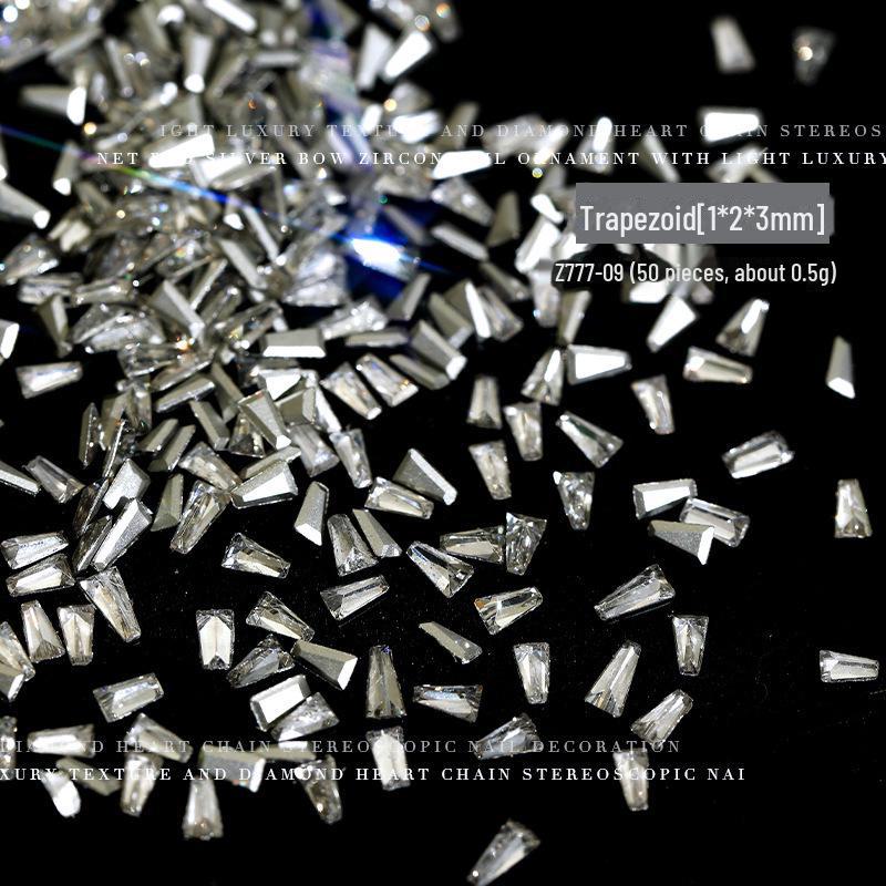 50-Piece Mixed Shape Zircon Manicure Diamonds
