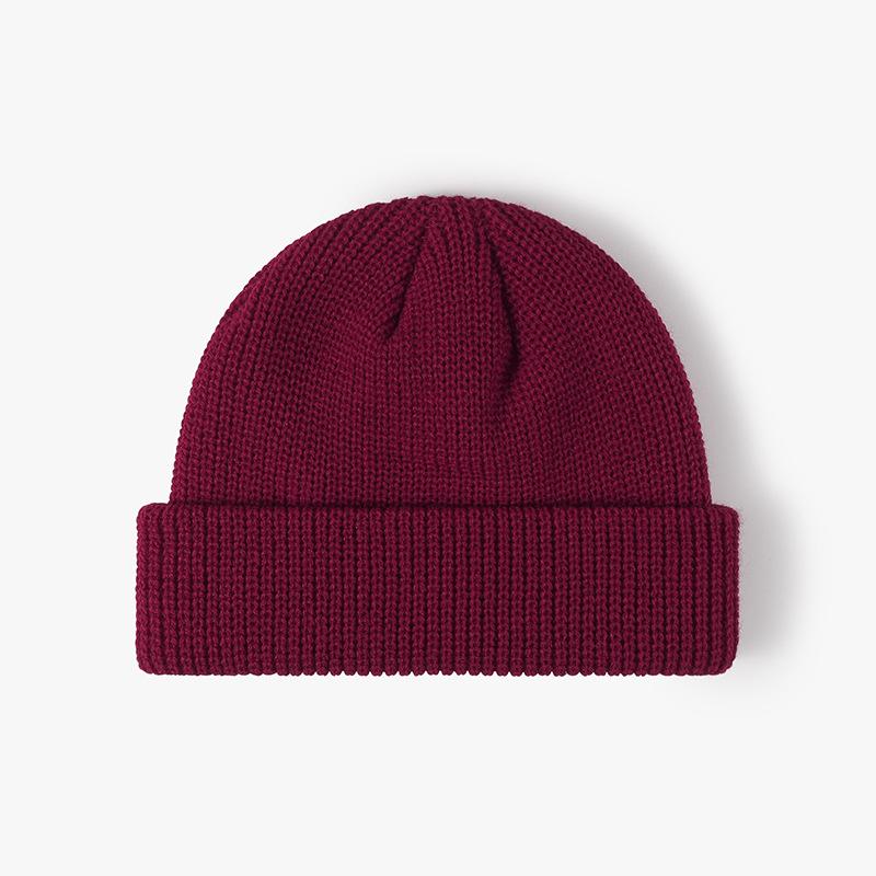 Men Women Winter Thick Warm Hat Plain Beanies for Custom Logo Minimalist Dome Knit Beanie