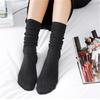 Japanese Korea High School Girls High Socks Loose Solid Colors Double Needles Knitting Cotton Long Socks Women