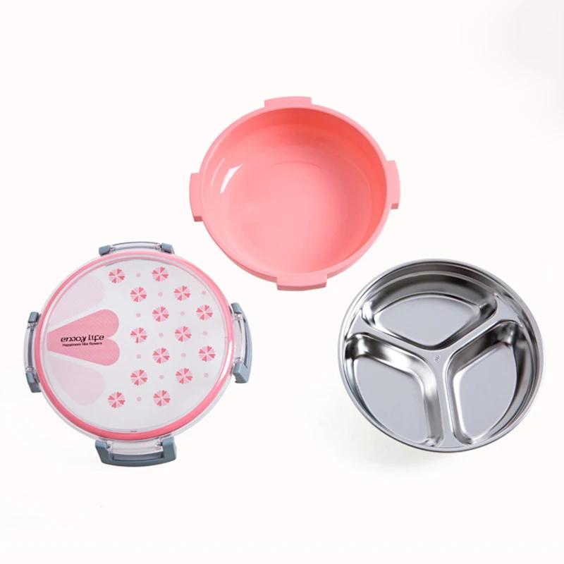 Portable Lunch Box, 3 Grids Container Storage Box, Healthy Plastic Stainless Steel Food Container, School Picnic Food Fruit