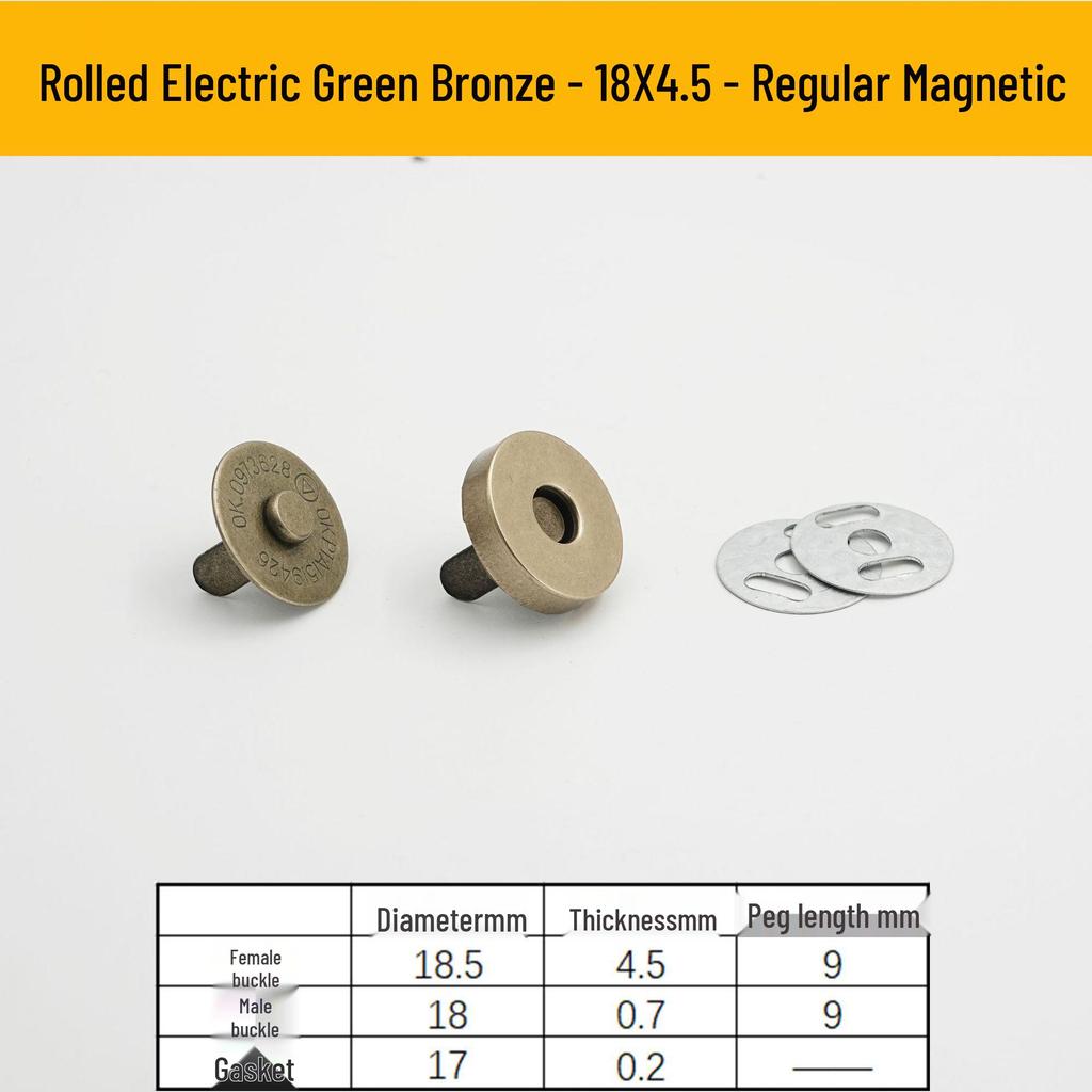 Triple Strength No-Sew Round Electroplated Magnetic Bag Buckle with Thickened Metal Pin