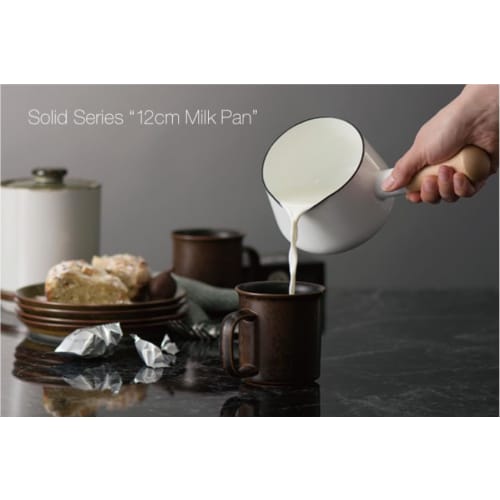 Fuji Enamel Painted Milk Pan, Smoke Blue, 12cm, Solid SD-12M SB