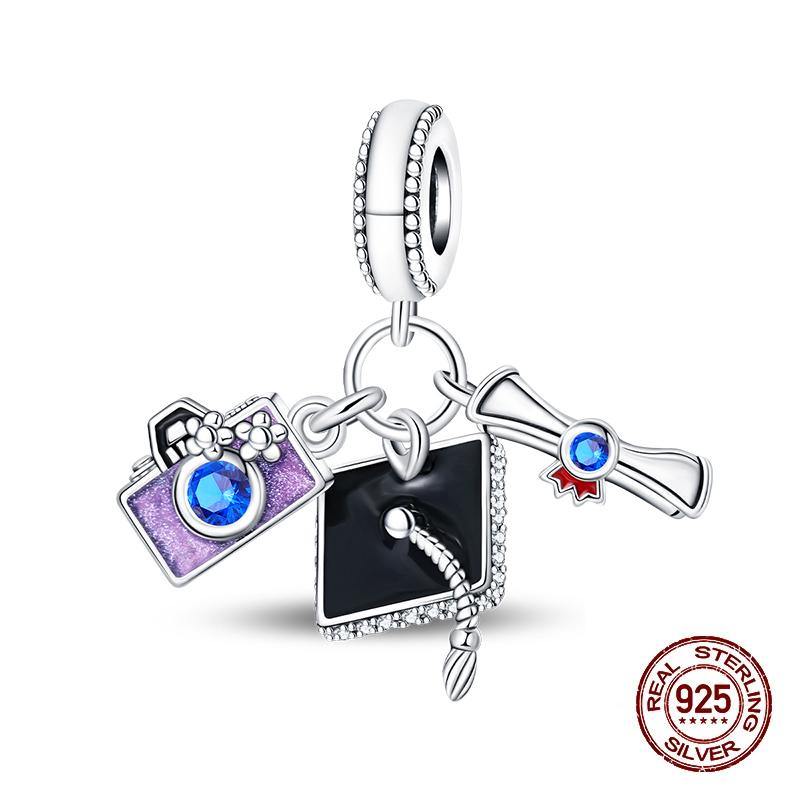 Copper Graduation Season Series Owl Bachelor'S Hat Charms Beads Suitable For 3Mm Original Design Bracelets DIY Style Jewelry