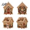 Weihnachts-Holzhaus-Ornament-Set Kunst mit Kunstperlen DIY-Set Basteln Schneemann Feiertagsgeschenk für Liebende Weihnachtsmann Rentier Muster Handgefertigt Zuhause Tischdeko Wand