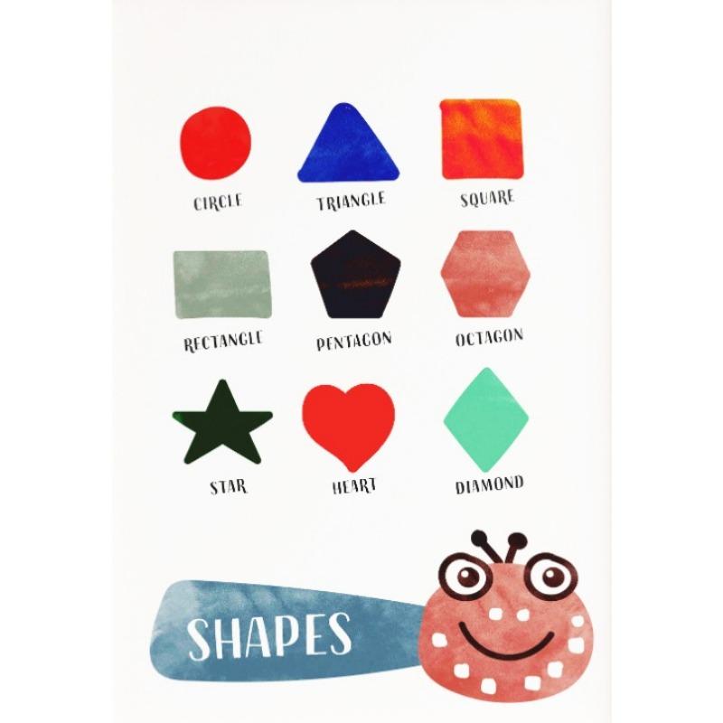 Alphabet Shapes Numbers Days Months Educational Minimalist Classroom Poster Canvas Painting Wall Pictures Home Kids Room Decor