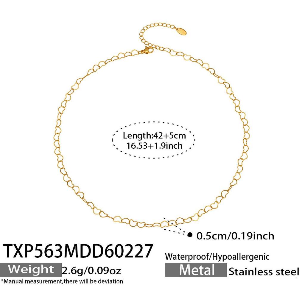 Geometric Heart Zirconia Necklace & Sun Enamel Pendant Bracelet Set for Women