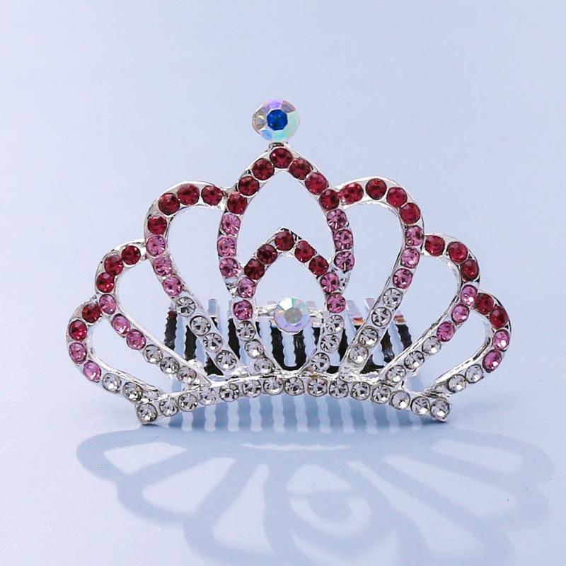 Crown Tiara Children's Princess Rhinestone Crown Hair Comb, Little Girl Birthday Gift Baby Hair Accessories Comb Accessories