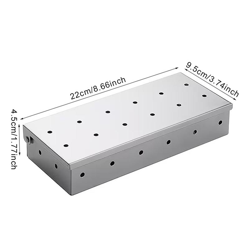 Outdoor Bbq Smoking Box, Lychee Wood Smoking Box, Thickened Stainless Steel Bbq Tool, Smoked Meat Box, Charcoal Box