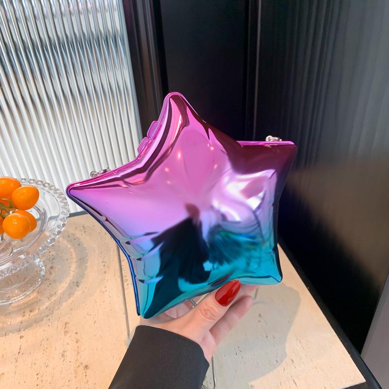 Acrylic Bright Five Pointed Star Zero Wallet Sweet Cool Spicy Girl Lipstick Party Mini Shoulder Bag Banquet Niche Candy Colored KTY