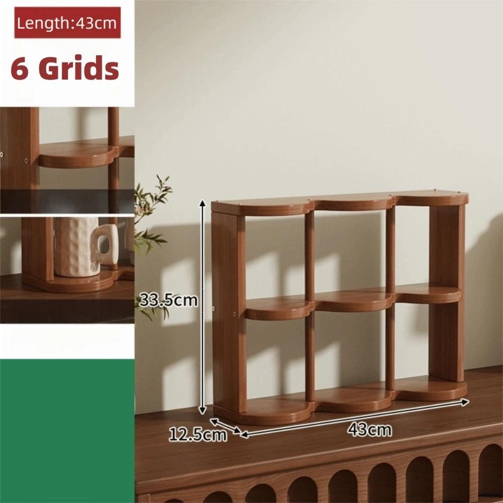 Retro Multi-Grid Cup Storage Shelf Wooden Action Figure Shelf Cup Display Rack Tea Cup