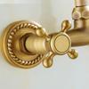 Wall Mounted Bathroom Kitchen Faucet Dual Handle Brass Antique Hot and Cold Water Tap 360 Swivel Long Spout Mixer Tap