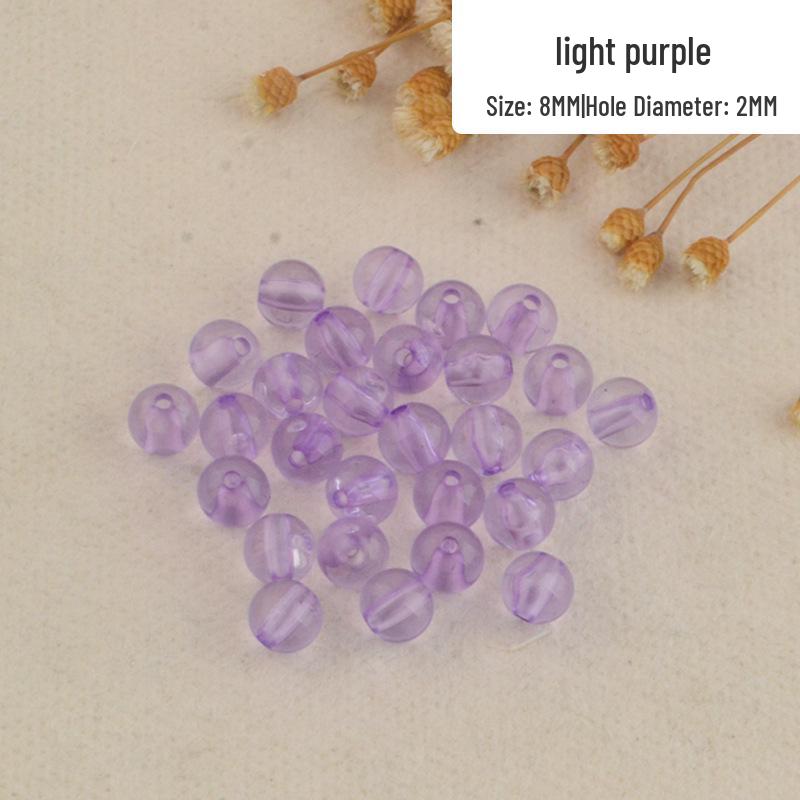 Perforated Transparent Round Acrylic Beads: Solid Color Crystal Resin Beads for DIY Beading Projects