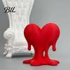 Modern Decoration Melting Heart Sculpture 3D Printed Dripping Figurine Romantic Love Themed Home Decor for Room Desk Shelf Artistic Statue