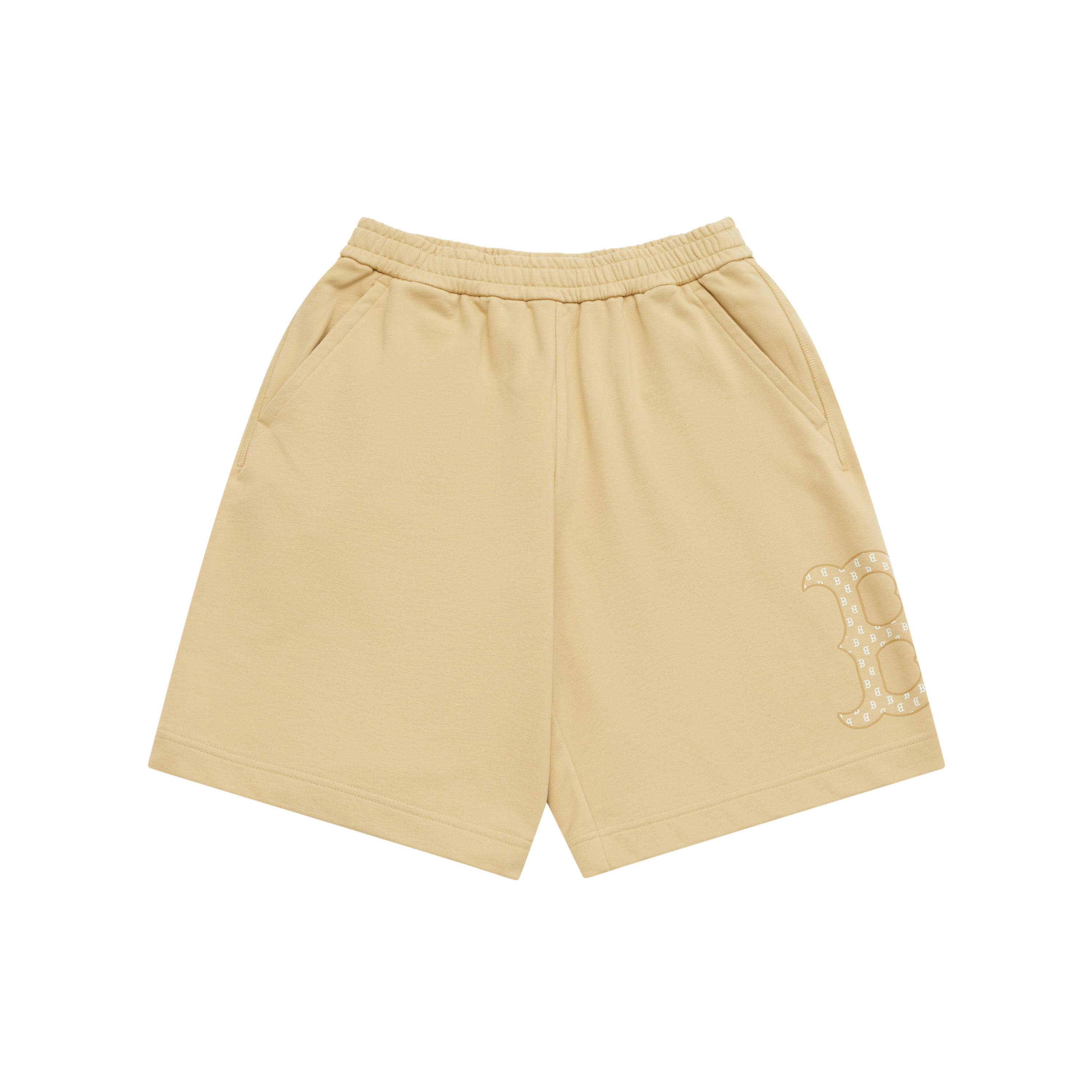 

New MLB MONOGRAM Collection Boston Red Sox SS25 Casual Shorts Unisex Light Beige Yellow 3ASPM0253-43BGL S