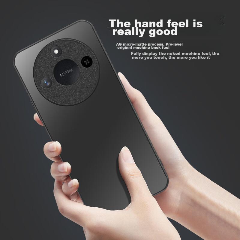 Phone Case for Honor X60, Honor X60 Protective Cover, Frosted Full Coverage Ultra-Thin Shockproof Anti-Fingerprint Personalized - Graphite Black