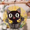 Cute Black Cat Wind Spinner Outdoor Decorative Kinetic Yard Art Hanging Wind Chime for Halloween Christmas Thanksgiving Durable Metal Garden Decor